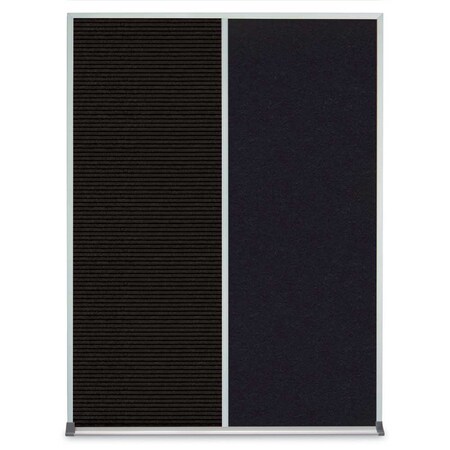 United Visual Products Single Door Radius Plus Corkboard, 36"X UV8002PLUS-BLACK-KEYLIME